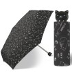Parasolka do kieszeni lub torebki 19 cm składana na 5 HAPPY RAIN czarna KOTEK