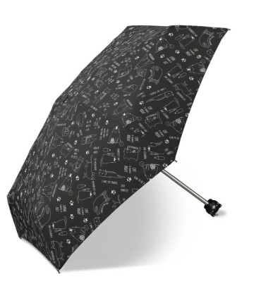 Kieszonkowa, ULTRA MINI parasolka Happy Rain 19,5 cm czarna w KOTY