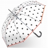 Automatyczna parasolka Happy Rain, przezroczysta, Czarne Kropki