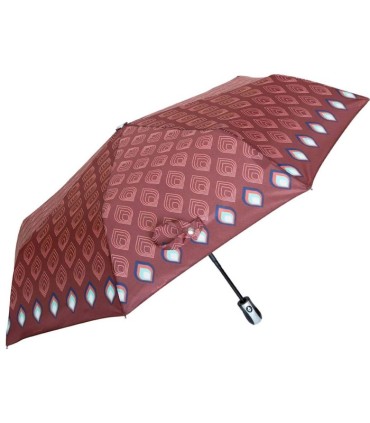 Automatyczna parasolka damska marki Parasol, brązowa w ogniki