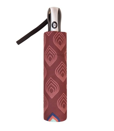 Automatyczna parasolka damska marki Parasol, brązowa w ogniki