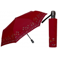 Automatyczna parasolka damska marki Parasol, bordowa w kwiaty