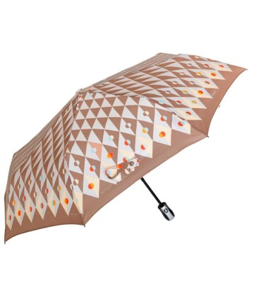 Automatyczna parasolka damska marki Parasol, beżawe romby