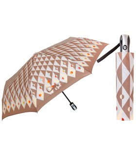 Automatyczna parasolka damska marki Parasol, beżawe romby