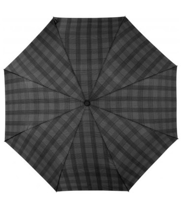 Automatyczny parasol w kolorze szarym w kratkę firmy Impliva