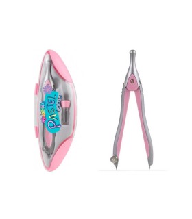 Różowy cyrkiel z GRAFITOWĄ końcówką Colorino PASTEL