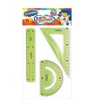 Zestaw geometryczny 3 elementowy flexi 15 cm Bambino Zielony