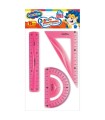 Zestaw geometryczny 3 elementowy flexi 15 cm Bambino Różowy