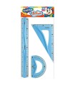 Zestaw geometryczny 3 elementowy flexi 30 cm Bambino Niebieski
