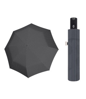 Automatyczny bardzo mocny parasol męski CARBONSTEEL Doppler, czarno szare prążki