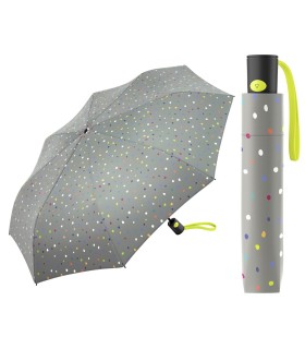 Automatyczna parasolka Benetton, szara w kolorowe plamki