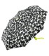 Automatyczna parasolka Benetton, biała w czarne kwiaty