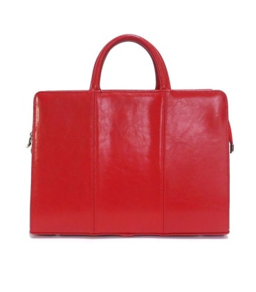 Teczka damska dwukomorowa z paskiem ze SKÓRY NATURALNEJ, czarna