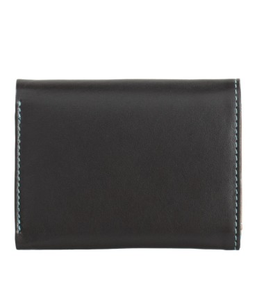 Skórzany mały portfel damski marki DuDu®, ciemny brąz, błękit  + inne