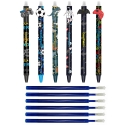 Długopis wymazywalny motywy chłopięce Colorino - zestaw 6 sztuk + 6 szt wkładów