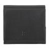 Mały skórzany portfel damski DuDu®, czarny + kolorowy środek