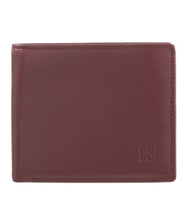 Skórzany MAŁY portfel męski DuDu®, 534-421 BURGUNDOWY