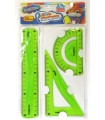 Zestaw geometryczny 3 elementowy flexi 20 cm Bambino, zielony