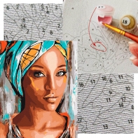 Zestaw - malowanie po numerach Afrykańska kobieta ASTRA