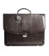 Teczka męska ze skóry naturalnej, trzykomorowa, ciemny brąz
