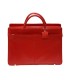Teczka damska ze skóry naturalnej, trzykomorowa, czerwona