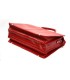 Teczka damska ze skóry naturalnej, trzykomorowa, czerwona