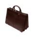 Teczka damska ze skóry naturalnej, trzykomorowa, czekoladowy