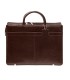 Teczka damska ze skóry naturalnej, trzykomorowa, czekoladowy