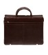 Teczka damska ze skóry naturalnej, trzykomorowa, czekoladowy