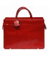 Teczka damska ze skóry naturalnej, dwukomorowa, czerwona
