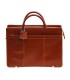 Teczka damska ze skóry naturalnej, jednokomorowa, koniakowa