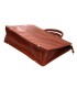 Teczka damska ze skóry naturalnej, jednokomorowa, koniakowa
