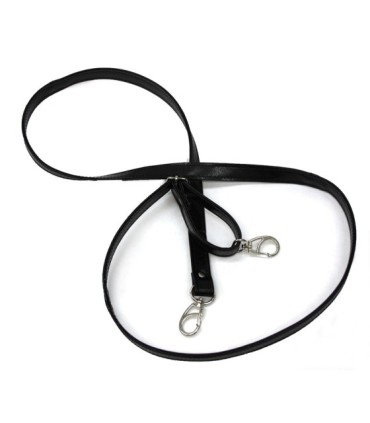 Nieduża damska teczka ze skóry naturalnej, dwukomorowa, czarna