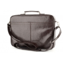 Skórzana torba na laptopa G-541B, na laptop+mini biuro, brązowa