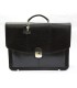 Teczka męska ze skóry naturalnej dwukomorowa czarna bardzo elegancka