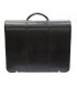 Teczka męska ze skóry naturalnej dwukomorowa czarna bardzo elegancka
