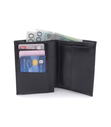 Męski pionowy portfel Orsatti M02A w kolorze czarnym