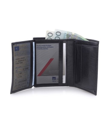 Męski pionowy portfel Orsatti M02A w kolorze czarnym