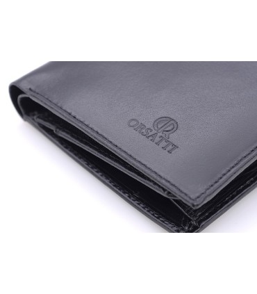 Męski pionowy portfel Orsatti M02A w kolorze czarnym
