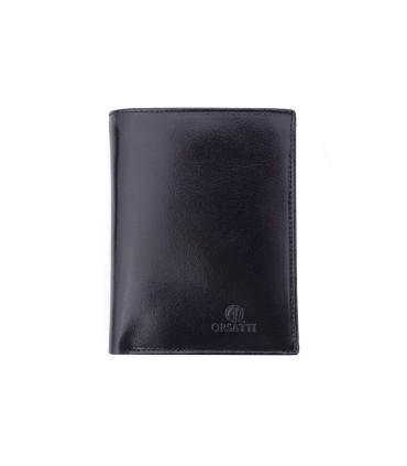Męski pionowy portfel Orsatti M02A w kolorze czarnym