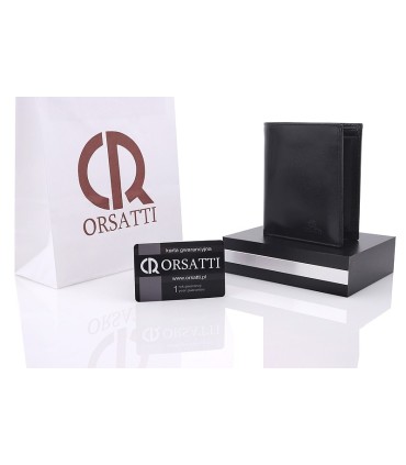 Męski pionowy portfel Orsatti M02A w kolorze czarnym