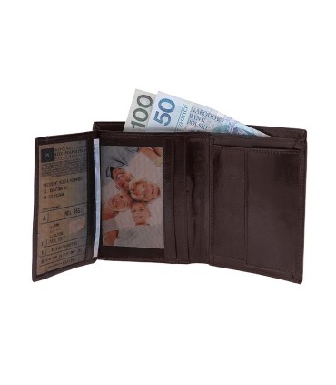 Męski pionowy portfel Orsatti M02B w kolorze brązowym