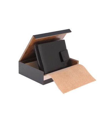 Męski, doskonale wyposażony portfel Orsatti M05A w kolorze czarnym