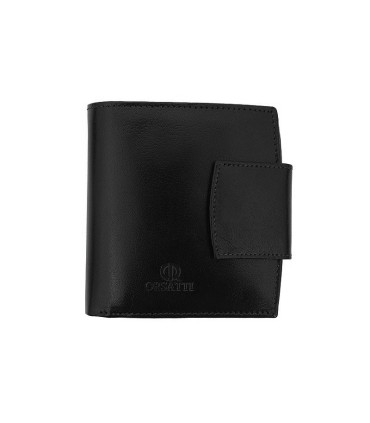 Nieduży portfel damski Orsatti D-04A w kolorze czarnym, skóra