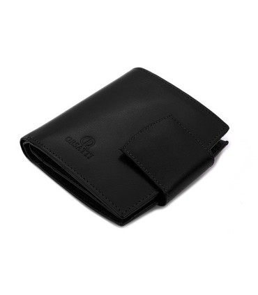 Nieduży portfel damski Orsatti D-04A w kolorze czarnym, skóra