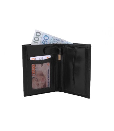 Męski czarny portfel Orsatti M08A w kolorze czarnym