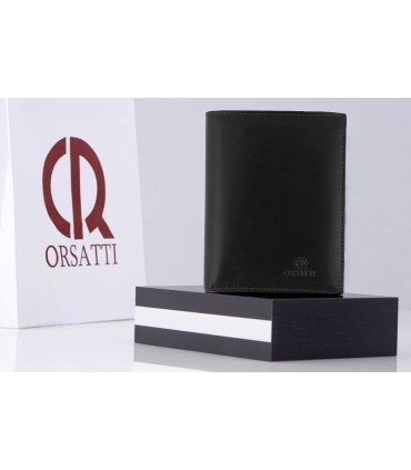 Męski czarny portfel Orsatti M08A w kolorze czarnym