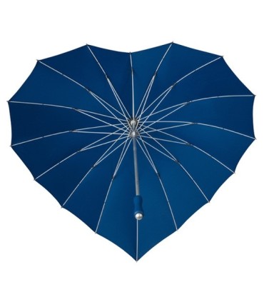 Romantyczna, lekka parasolka damska w kształcie serca, stelaż włókno, granatowa