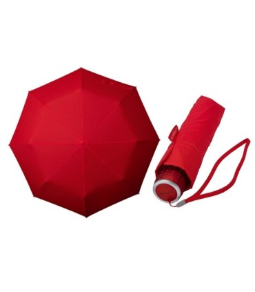 Klasyczna damska składana parasolka w kolorze czerwonym