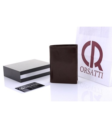 Klasyczny męski skórzany portfel Orsatti M10B brązowy